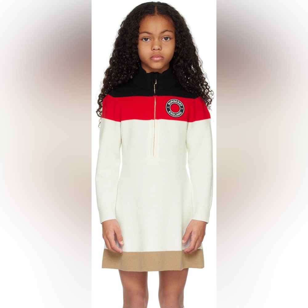 Burberry Red, Black, and Cream Dress